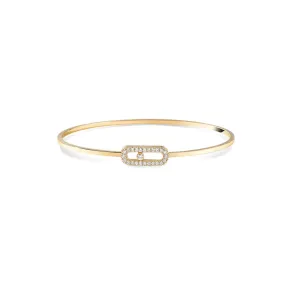 0.18ctw Yellow Gold Diamond Pavé Bangle Bracelet