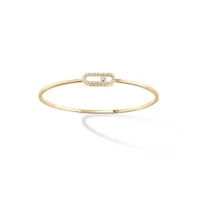 0.33ctw Yellow Gold Diamond Pavé Bangle Bracelet