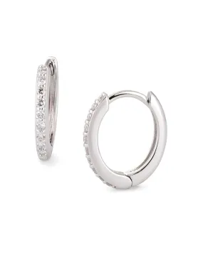 12.5mm Diamond And 14K White Gold Huggies Gold | Gold