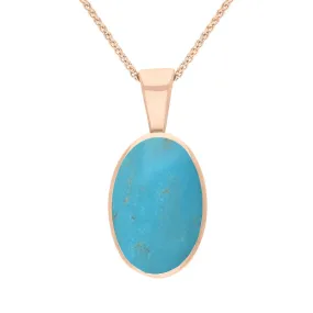 18ct Rose Gold Turquoise Oval Necklace