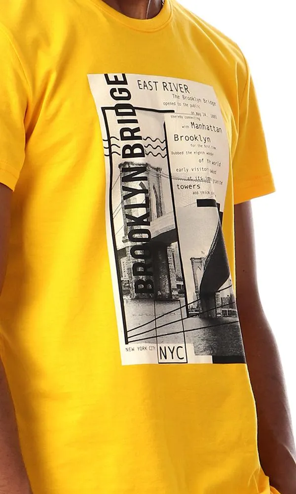 57553 Brooklyn Bridge Yellow Slip On T-Shirt