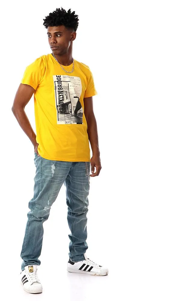 57553 Brooklyn Bridge Yellow Slip On T-Shirt