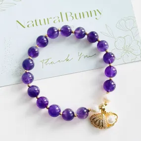 Amethyst Pearl Beaded Bracelet