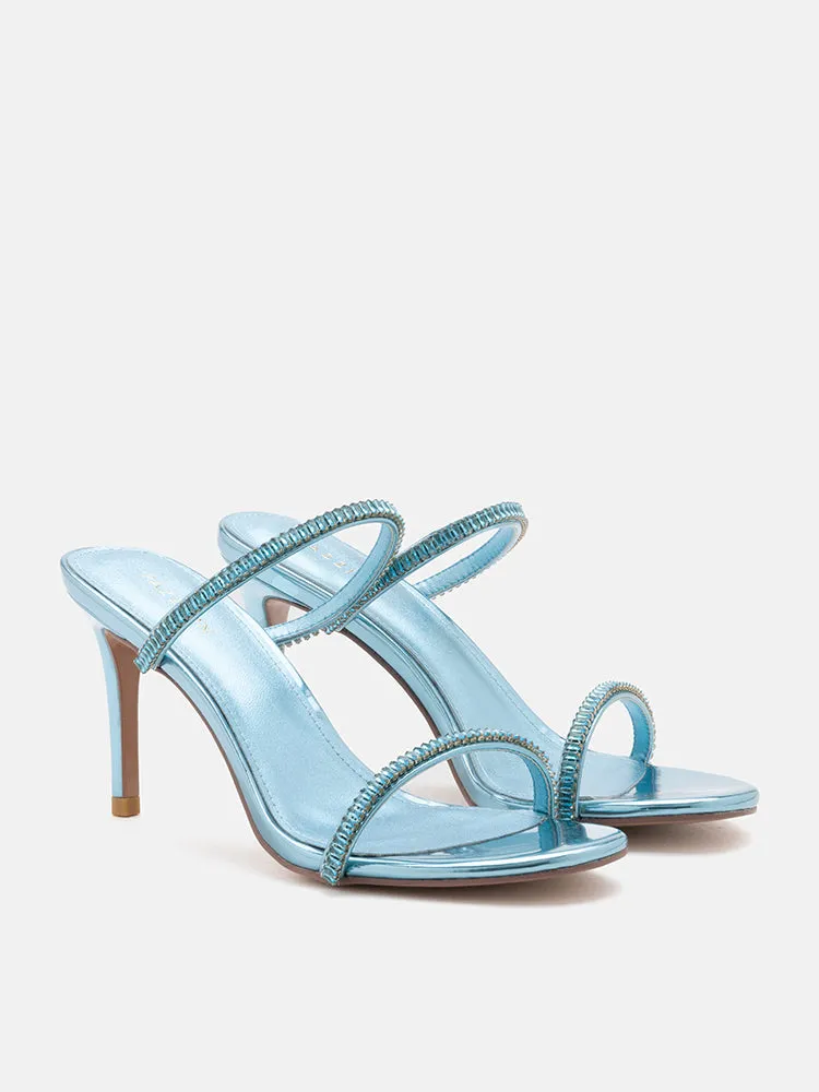 Annabeth Metallic Crystal Embellished Heel Sandals