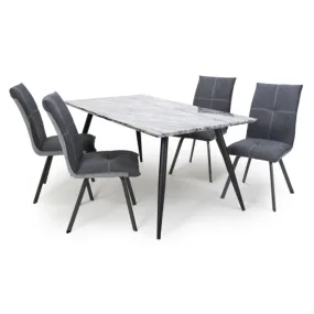 Arden Marble Top Dining Table With 4 Chairs