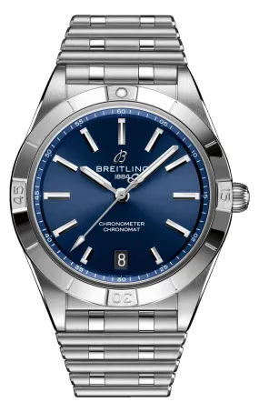 Breitling Chronomat Stainless Steel Blue Dial Date Automatic Womens Watch A10380101C1A1