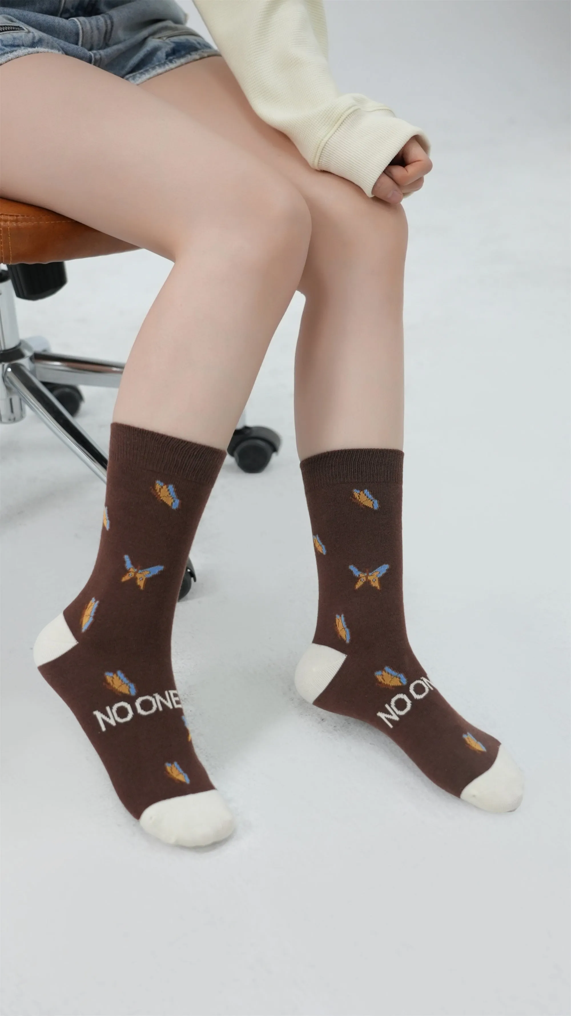 Butterfly Jacquard Socks