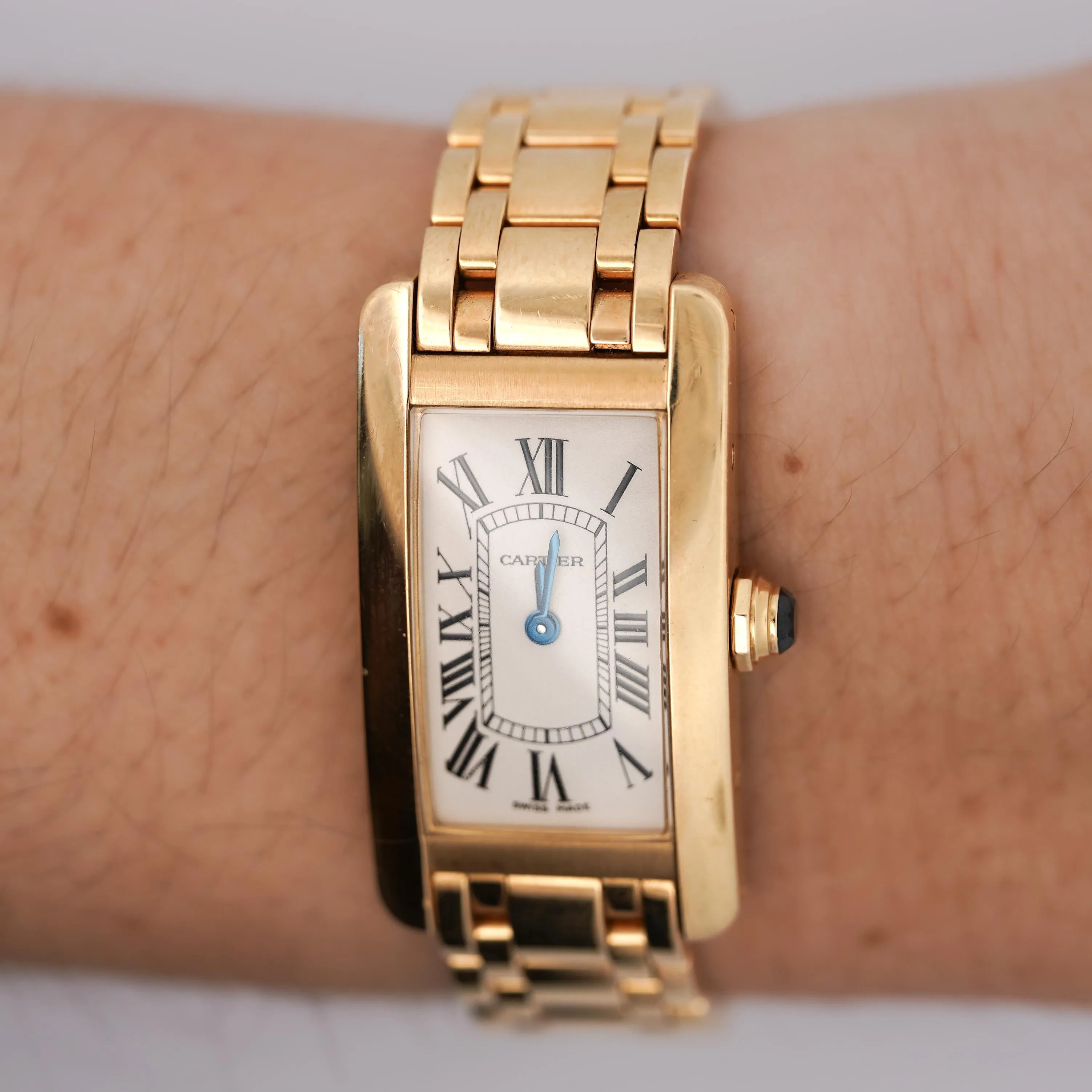 Cartier Tank Americaine 18K Gold Ladies Watch Ref. 2482