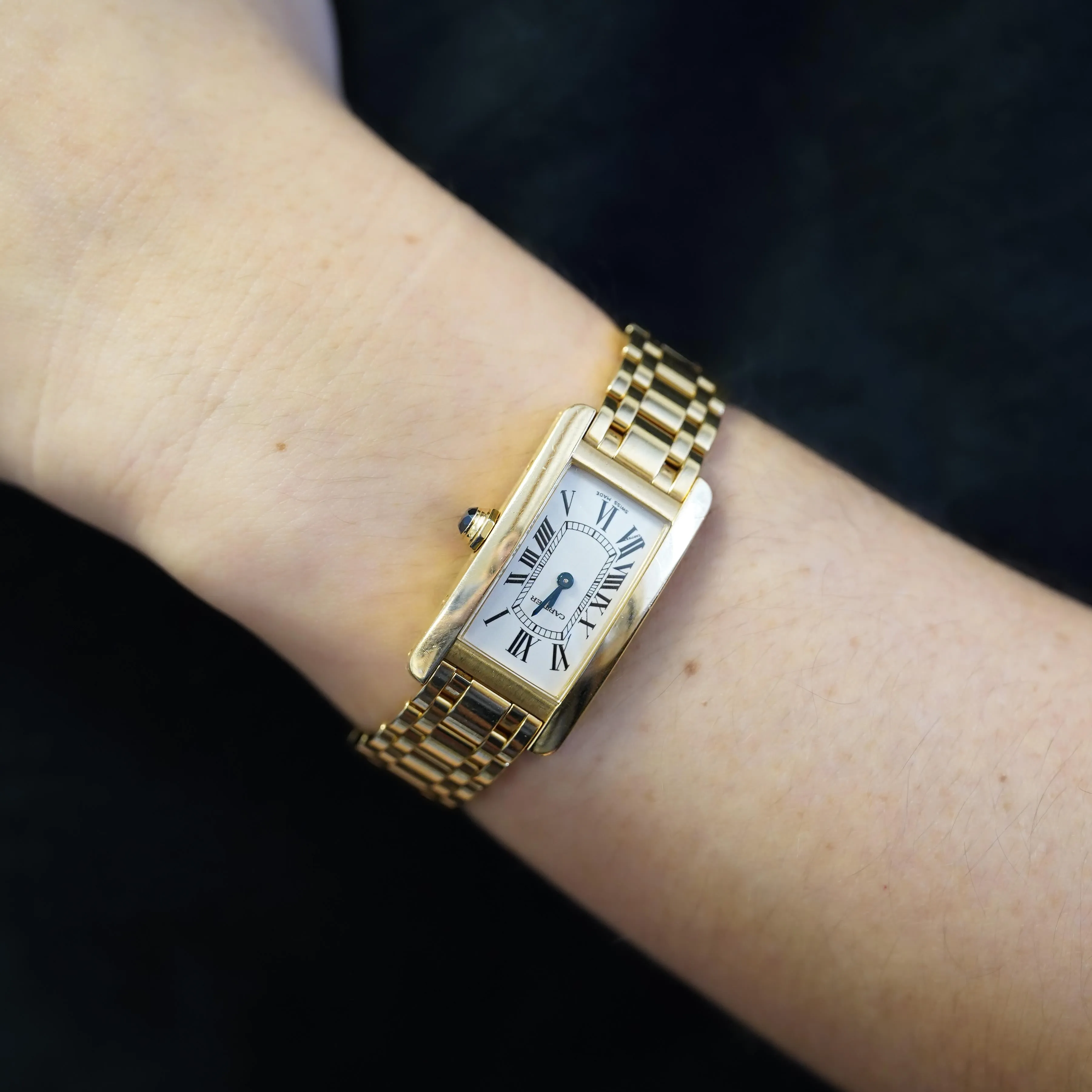 Cartier Tank Americaine 18K Gold Ladies Watch Ref. 2482