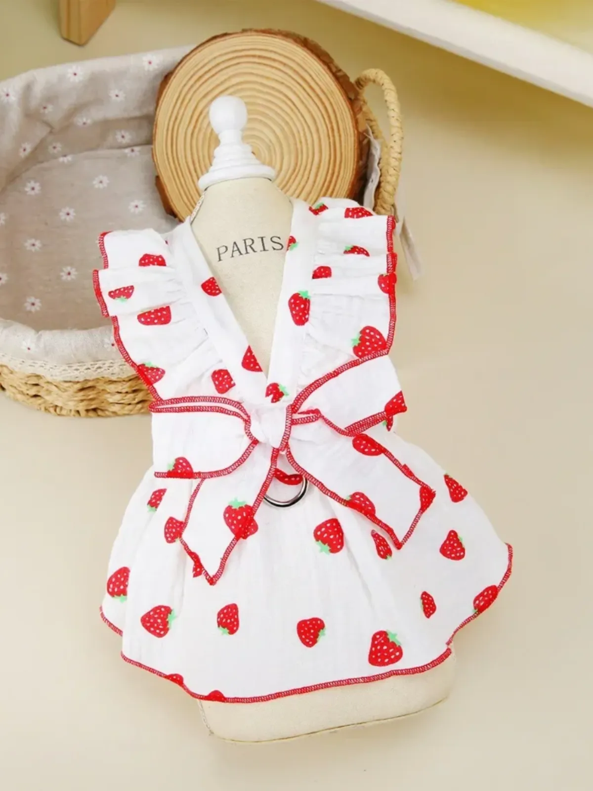 Charming Summer Strawberry Print Dog Dress