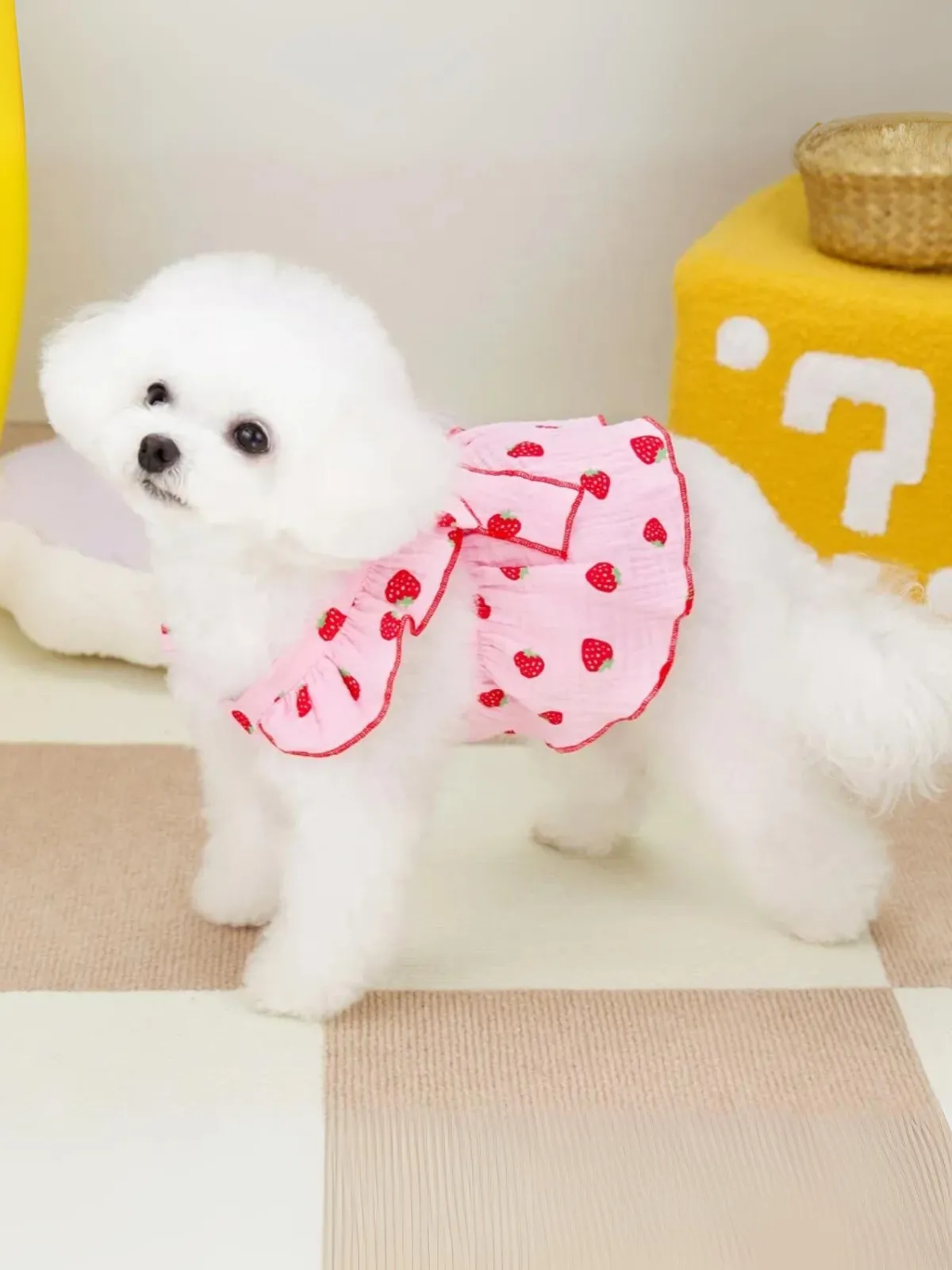 Charming Summer Strawberry Print Dog Dress