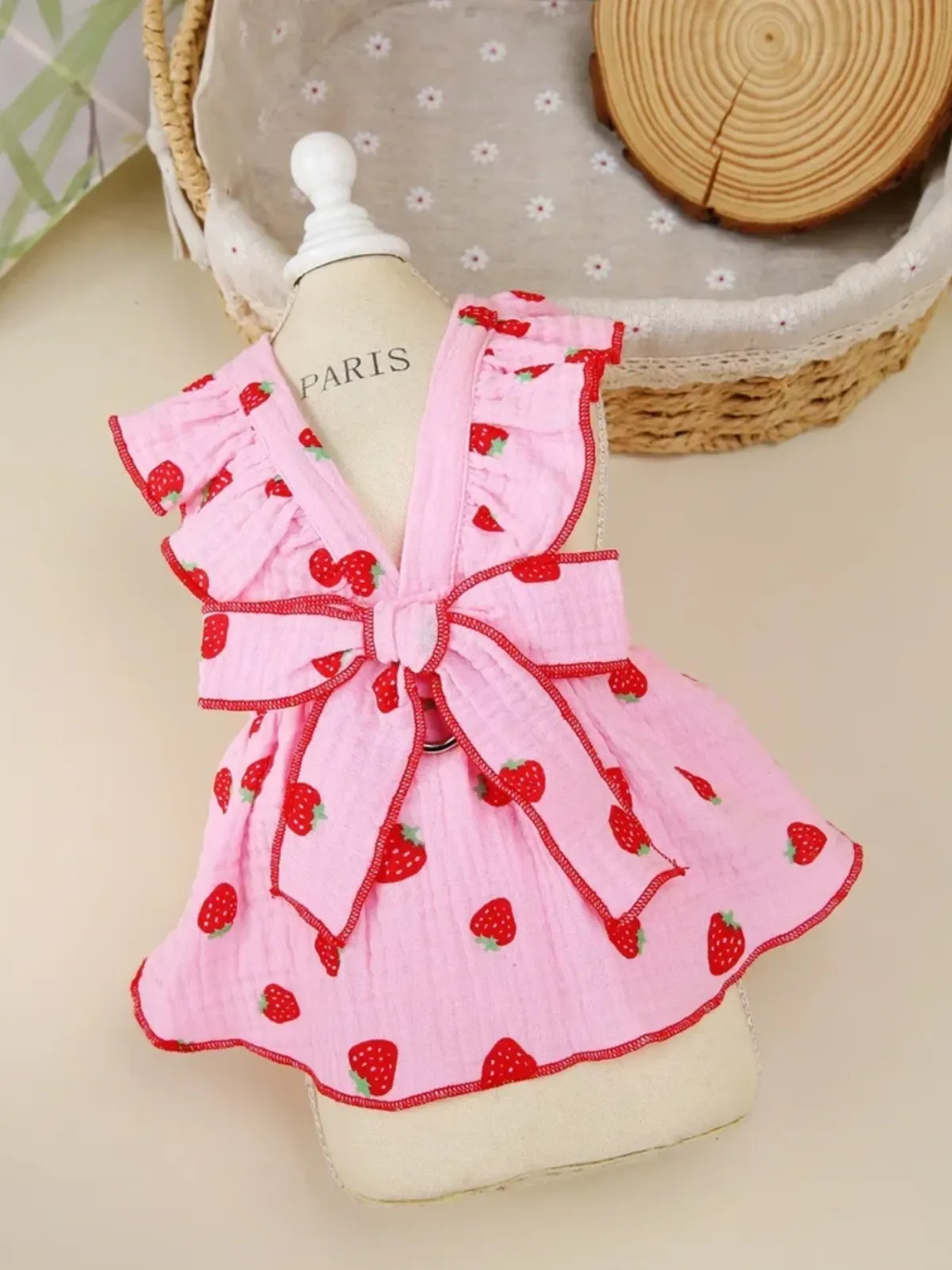 Charming Summer Strawberry Print Dog Dress