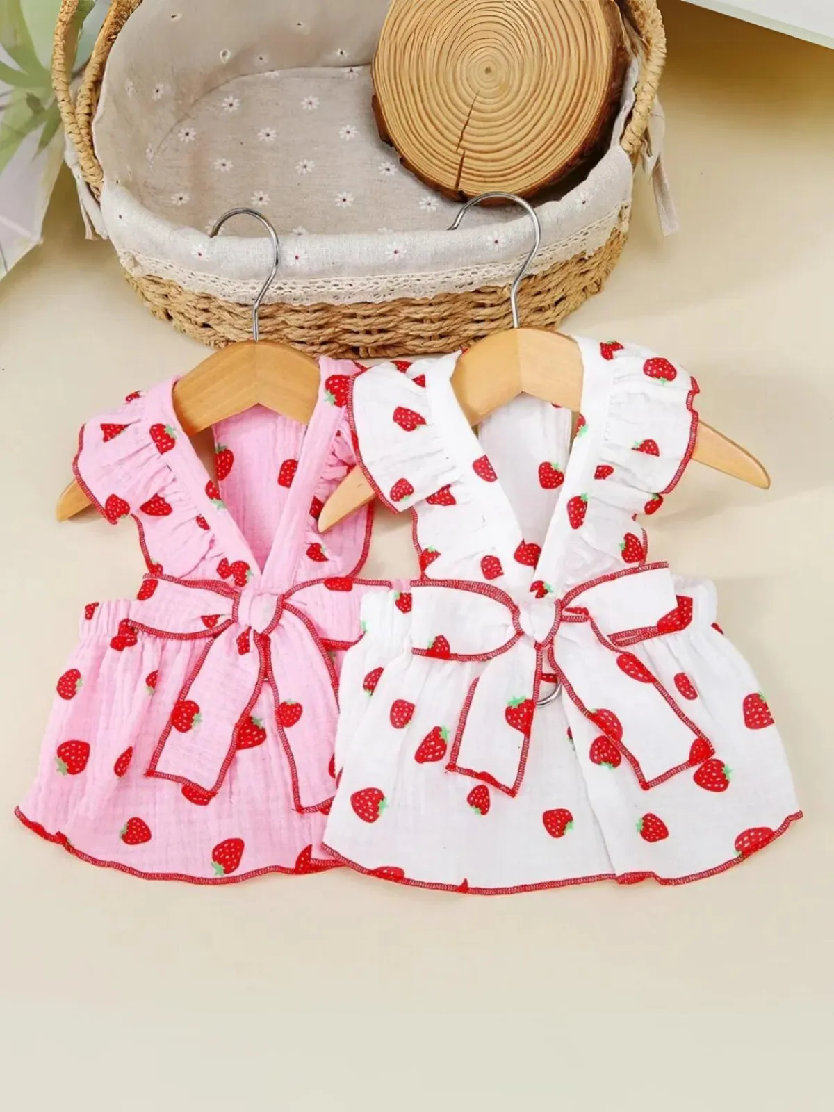 Charming Summer Strawberry Print Dog Dress