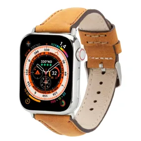 Classic Band for Apple Watch 44mm / 45mm, Golden Brown, Silver Hardware