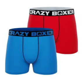 CRAZYBOXER Blue & Red Men's Boxer Briefs (2 Pack)