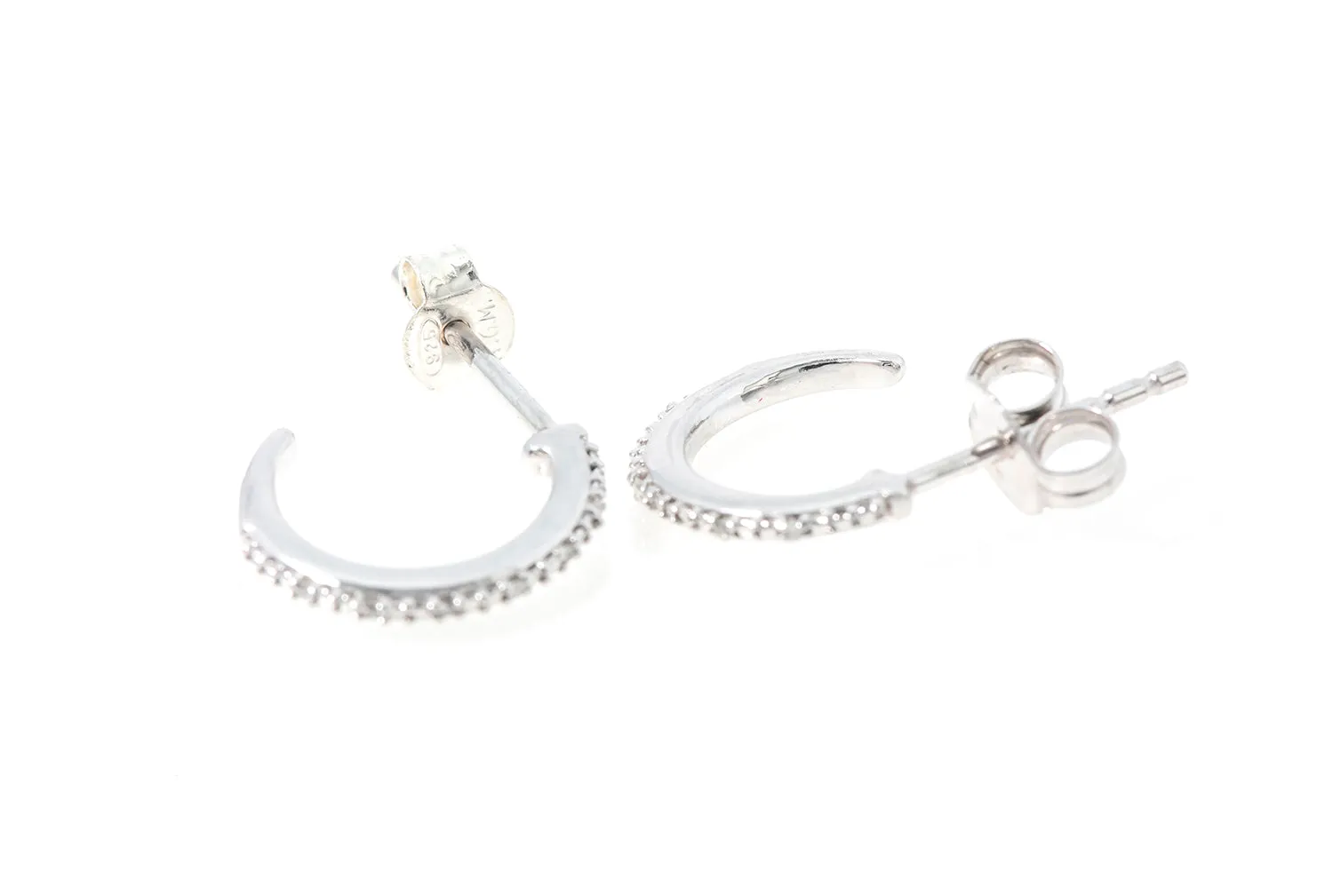 Cubic Zirconia CZ JWBR Zales 925 Sterling Silver Mini Hoop Earrings Kids