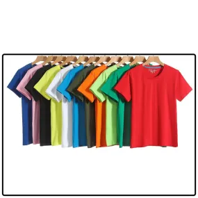 Customized cotton round neck short sleeved shirt