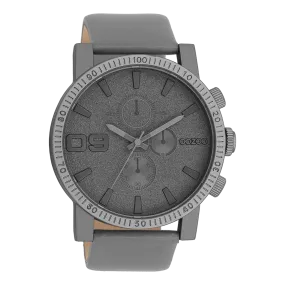 Dark grey  OOZOO watch with dark grey  leather strap - C11312