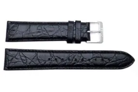 FIT Seiko Black Crocodile Grain Leather 20mm Watch Band