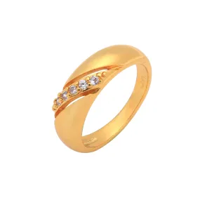 .Five stones rings in 18K Gold, Rose Gold, 14K Gold two tone plating colors