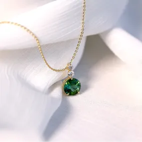 Green Tourmaline & Diamond Necklace