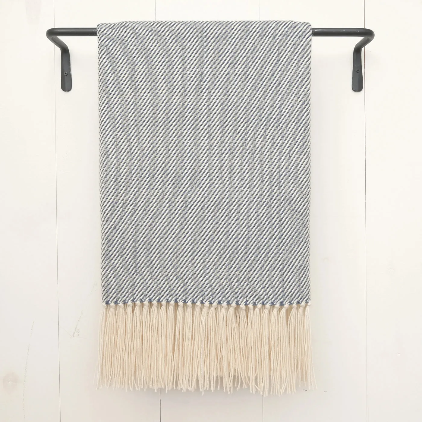 Heathered Navy Handwoven Alpaca Throw