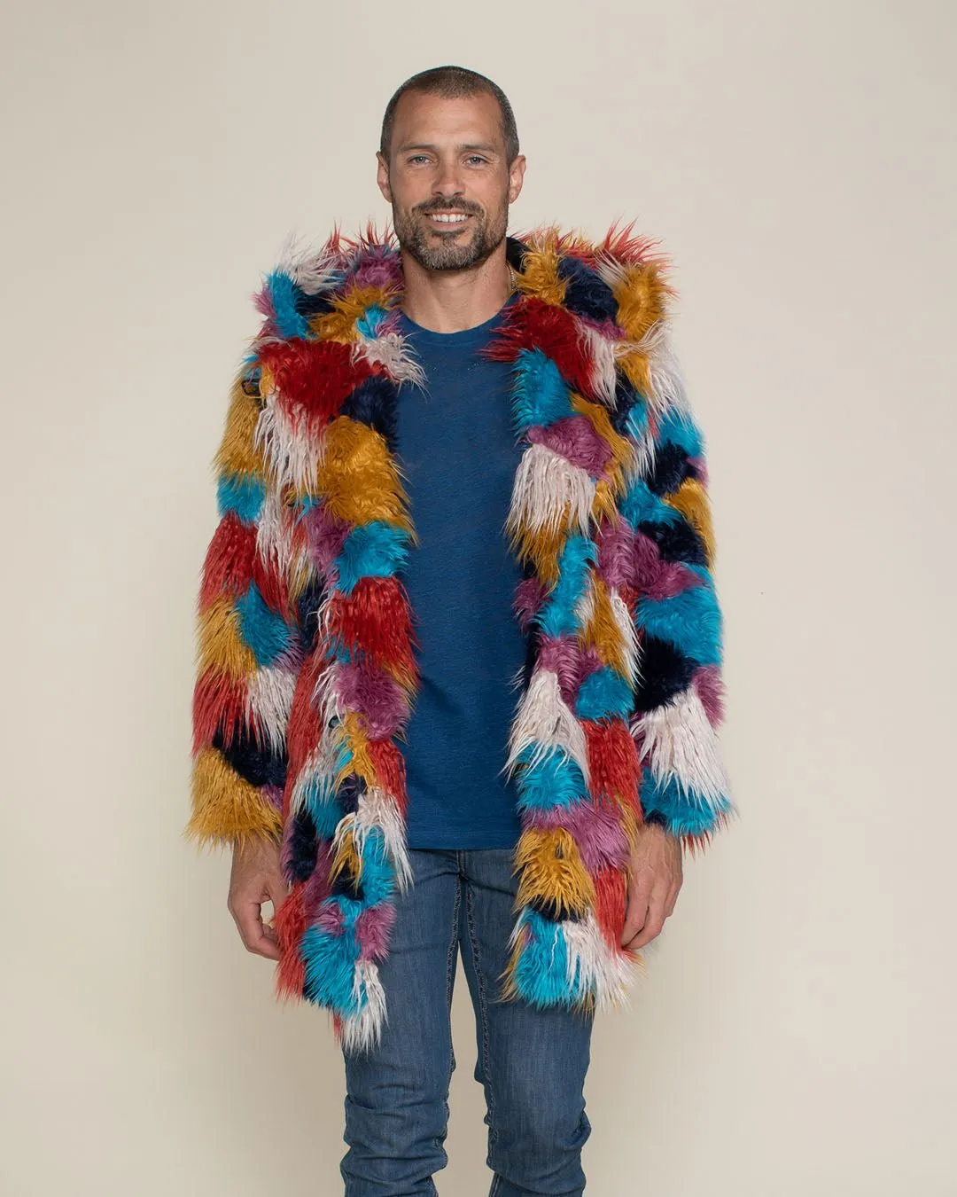 Hooded Men's Faux Fur Coat | Butterfly