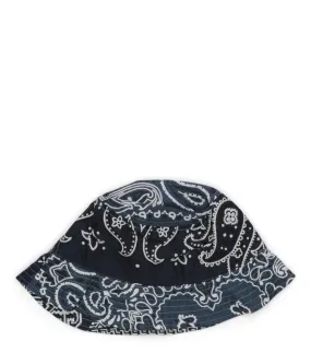 Kapital Bandana Patchwork Bucket Hat Purple Navy