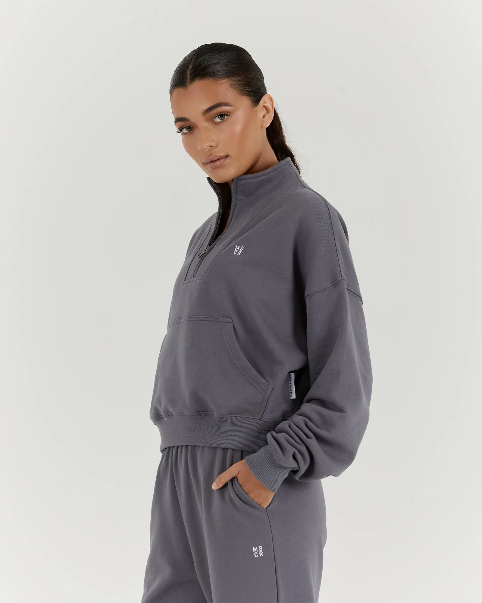 LEISURE 1/4 ZIP JUMPER - SHADOW