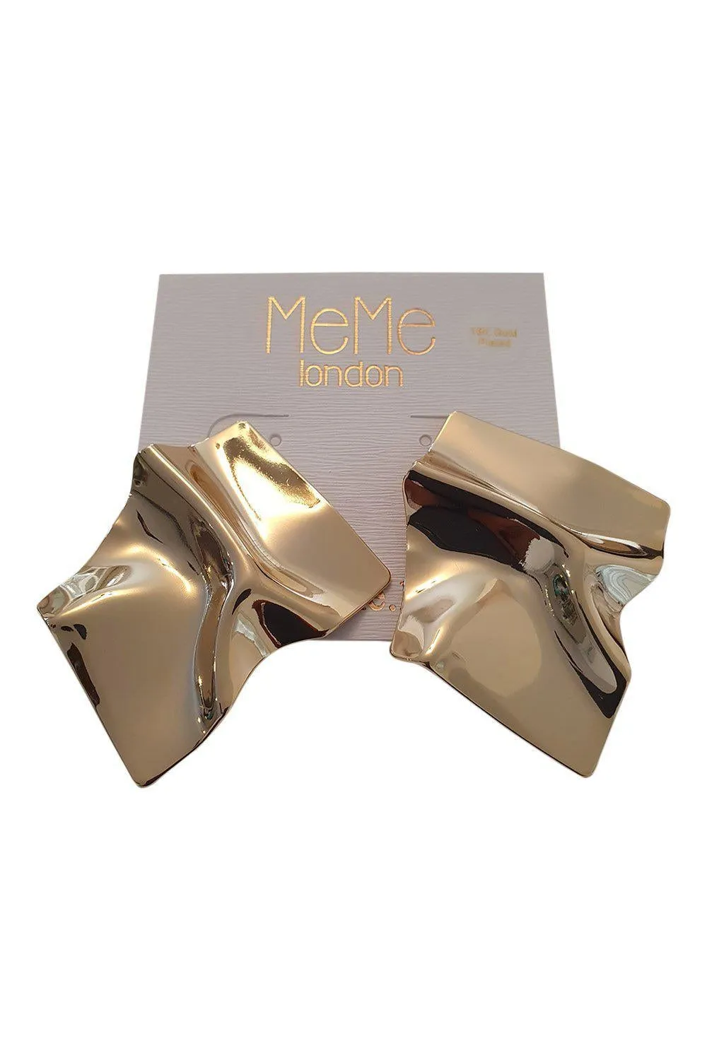 MeMe London 18k Gold Plated Sheet Metal Flavio Earrings (L)