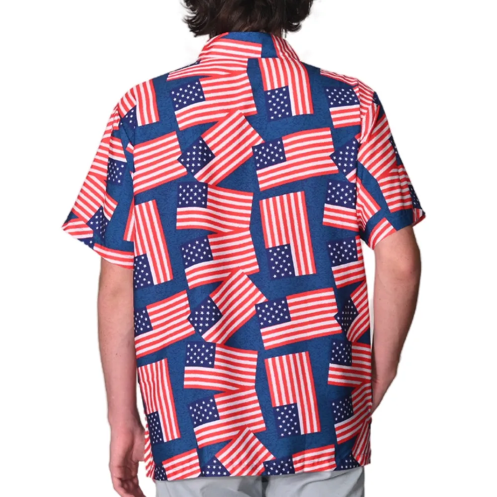 Men's Patriotic  Flag Print Hawaiian Shirt