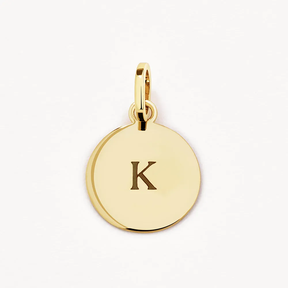 Mini Engravable Disc Necklace in 10k Gold