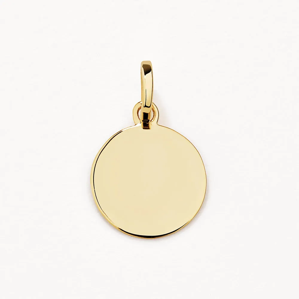 Mini Engravable Disc Necklace in 10k Gold