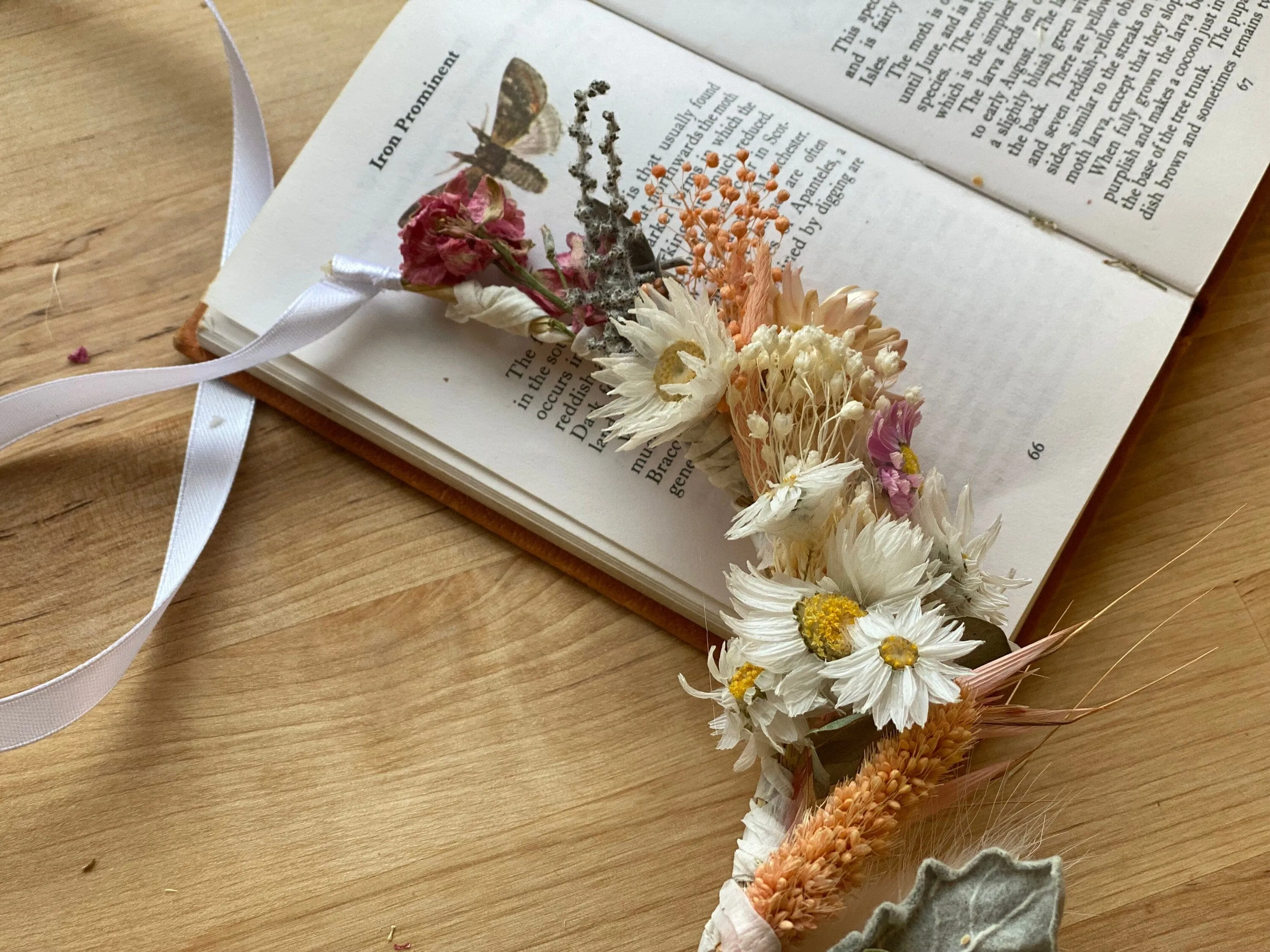 Pink Daisies All Dried Wildflower Bridal Wedding Crown / Boho Bride Wedding Flower Headband / Flower Wreath