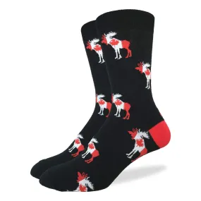 "Canada Moose" Cotton Crew Socks by Good Luck Sock