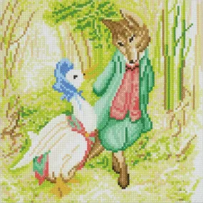 "Jemima Puddle-Duck and Mr Fox" Crystal Art Canvas Kit 30x30cm