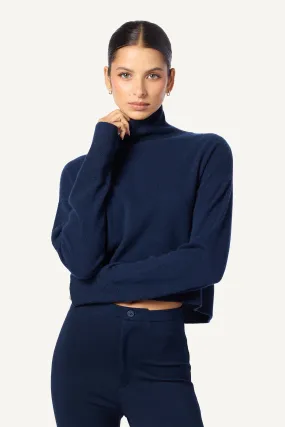 SABLE CASHMERE TURTLENECK SWEATER | MIDNIGHT NAVY