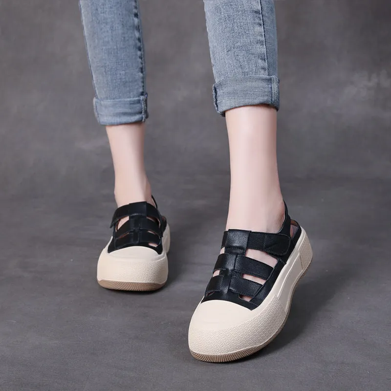 Women Minimalist Soft Leather Summer Casual Sandals