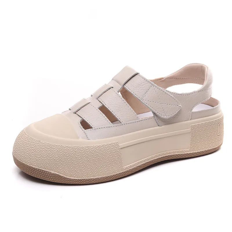 Women Minimalist Soft Leather Summer Casual Sandals