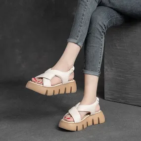 Women Summer Platform Casual Leather Sandals