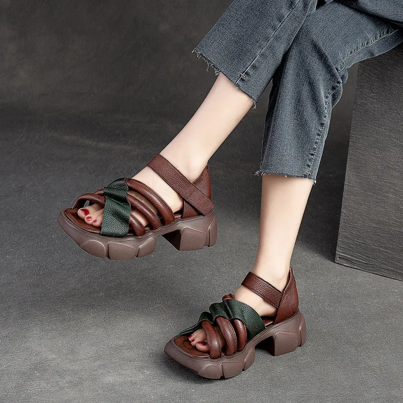 Women Summer Retro Lug Sole Casual Sandals