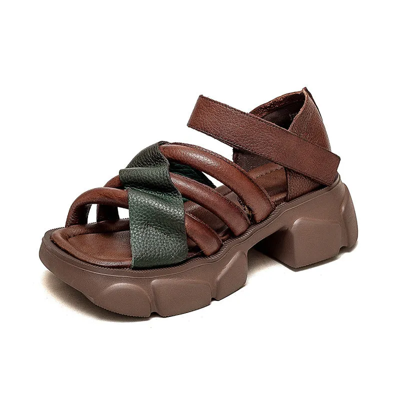 Women Summer Retro Lug Sole Casual Sandals